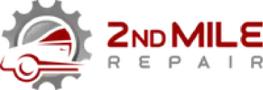 2nd Mile Repair logo with an outline of a red car icon