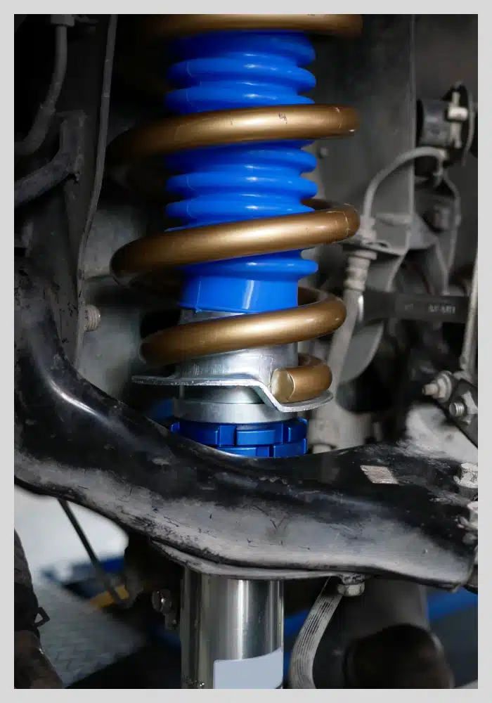 a close-up of a car's suspension system