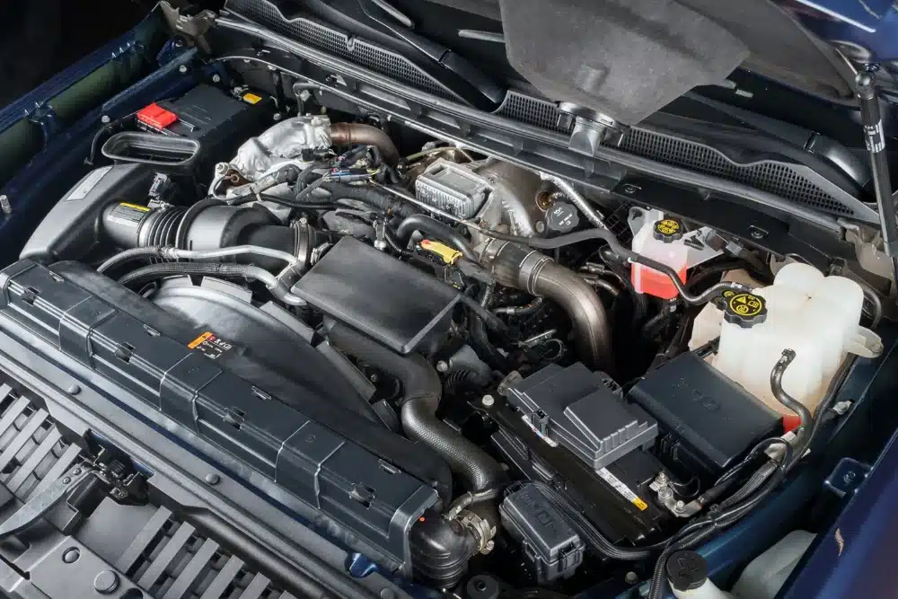 Duramax, Diesel Repair in Stanwood, MI At 2nd Mile Repair. Duramax V8 turbo-diesel engine bay ready for repair service in Stanwood MI.
